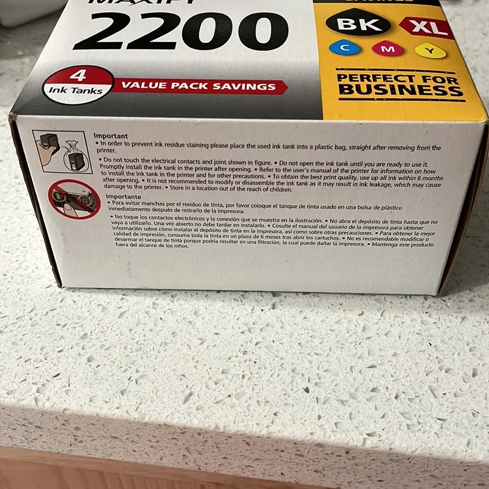 Sealed In Ob Genuine Canon Maxify 2200 Bk Xl, C, M, Y Value Pack 4